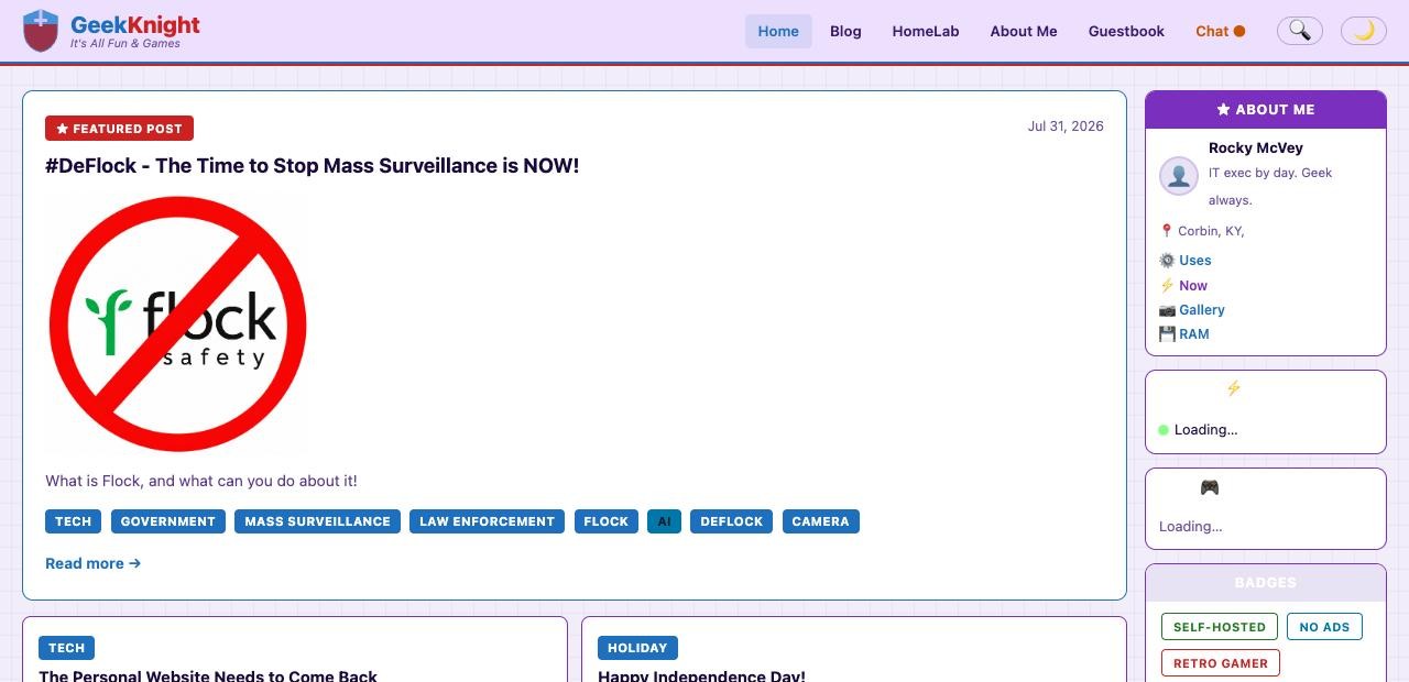 GeekKnight 2026 — self-hosted Node.js era